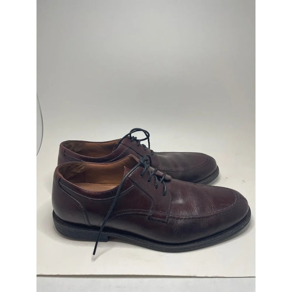 Johnston & Murphy Men XC4 Dress Shoes 10 M Brown Sheepskin Apron Toe Derby Lace